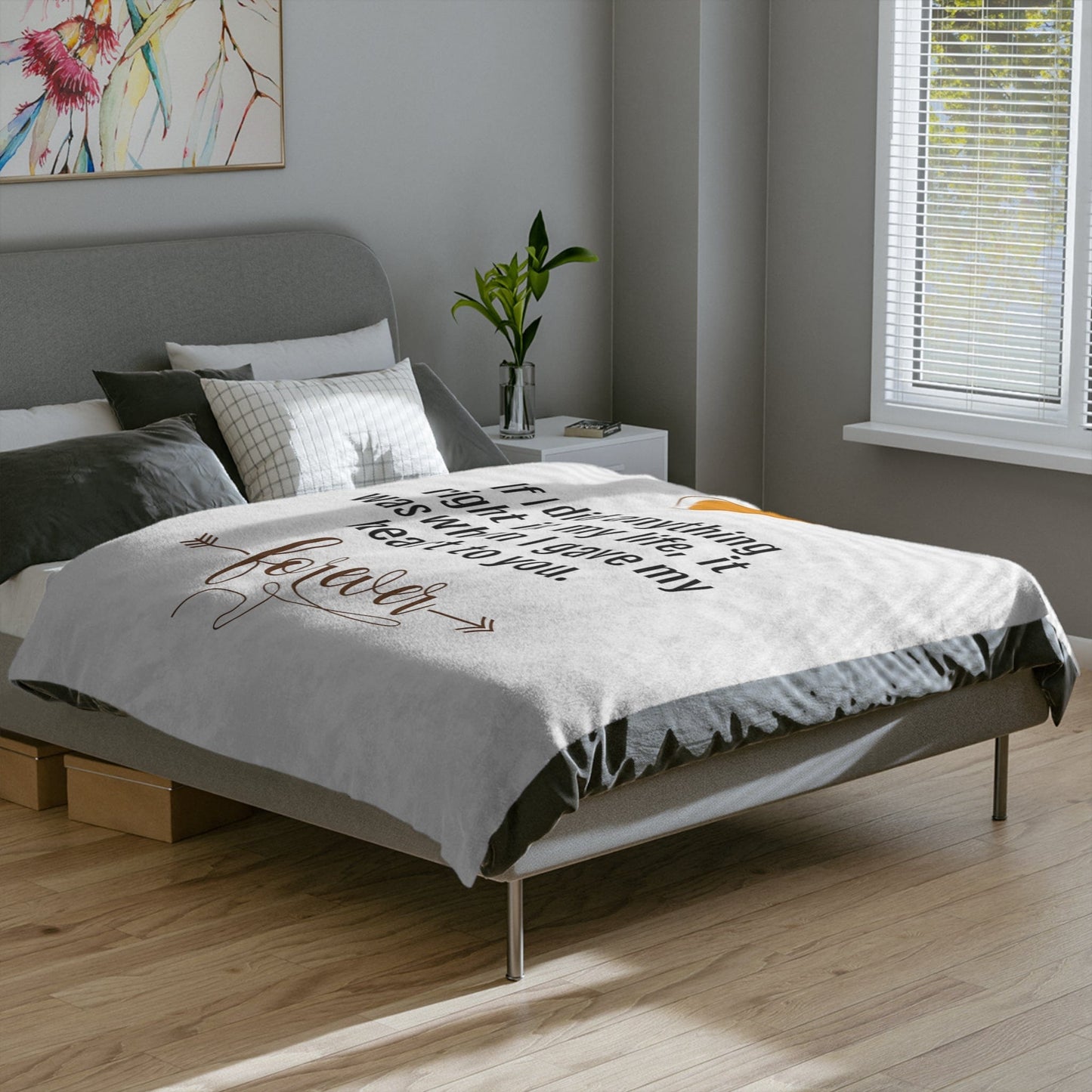 Soulmate Gift | Velveteen Minky Throw Blanket, To Wife, Husband, Partner, Birthday, Anniversary, Just Because