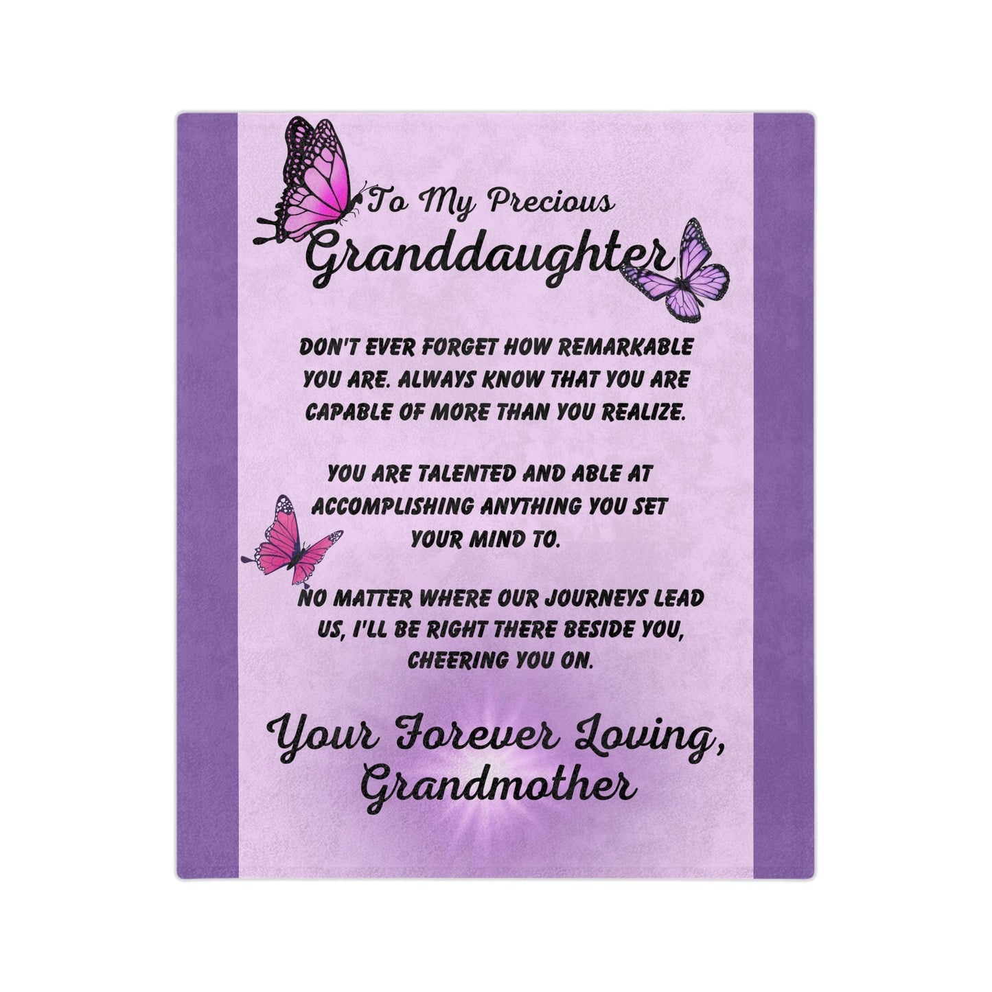 Granddaugter Gift | Throw Minky From Grandmother, Grandma, Birthday, Just Because