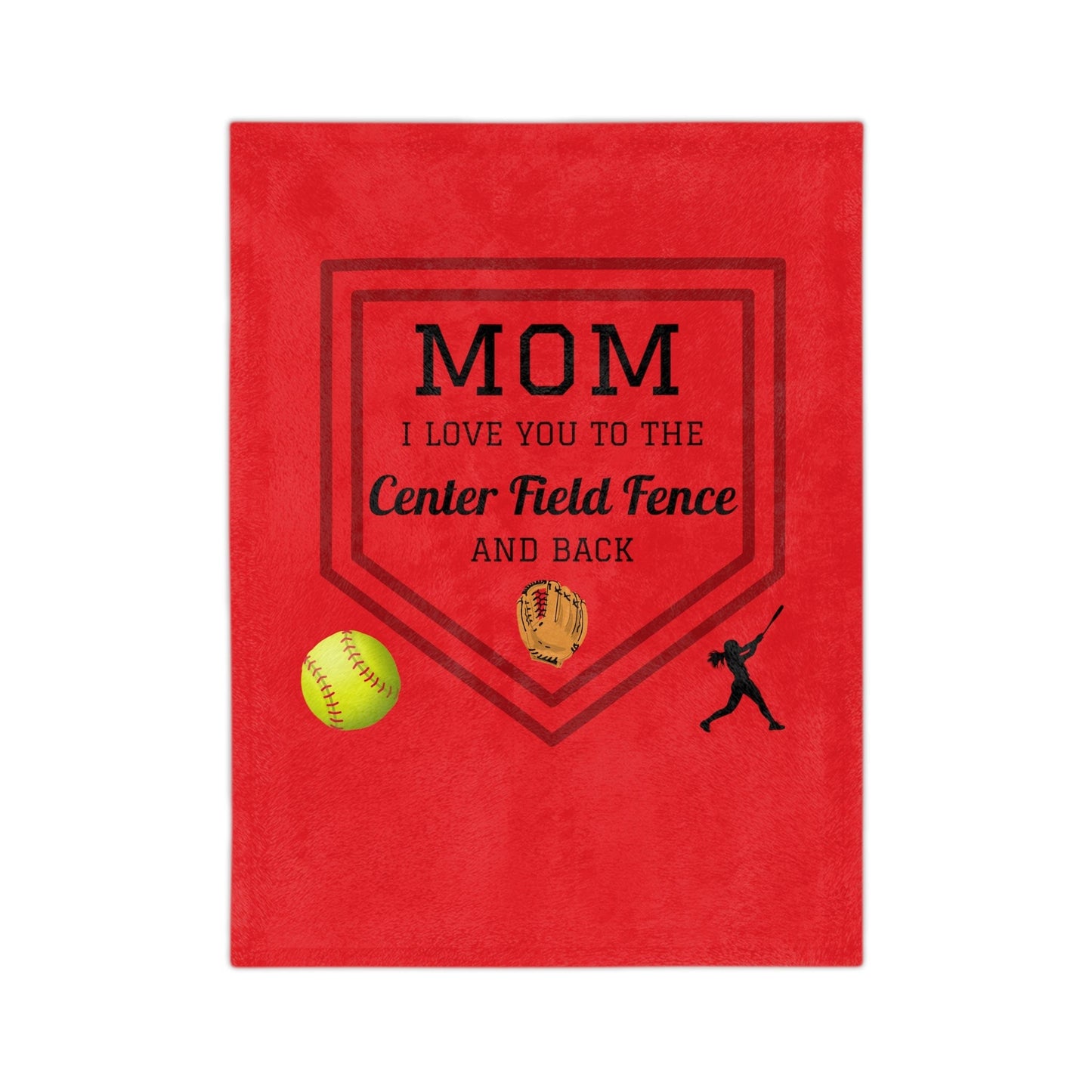 Blanket Gift For Mom | Cozy Red Velveteen Minky Throw, Softball Mom, Sports Mom, Birthday, Just Because