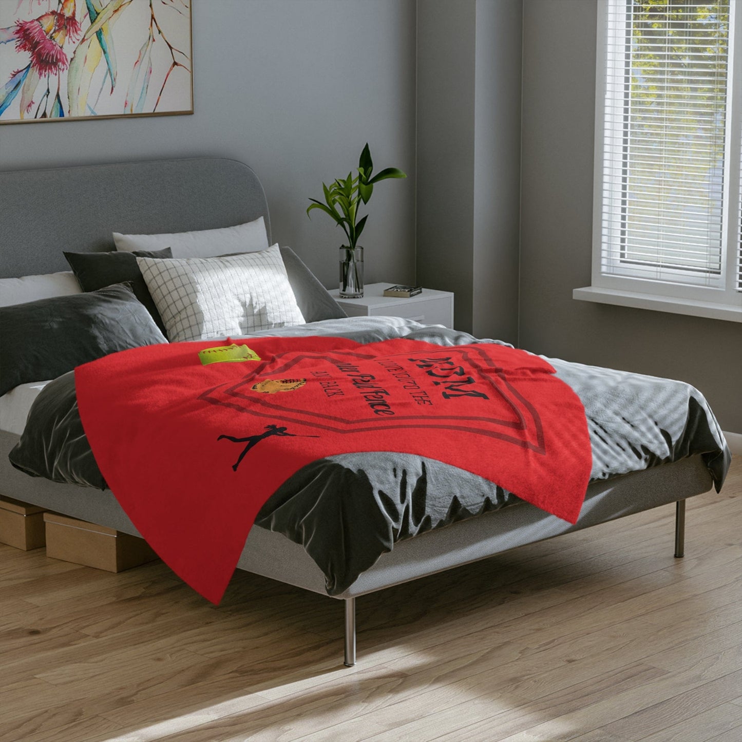 Blanket Gift For Mom | Cozy Red Velveteen Minky Throw, Softball Mom, Sports Mom, Birthday, Just Because