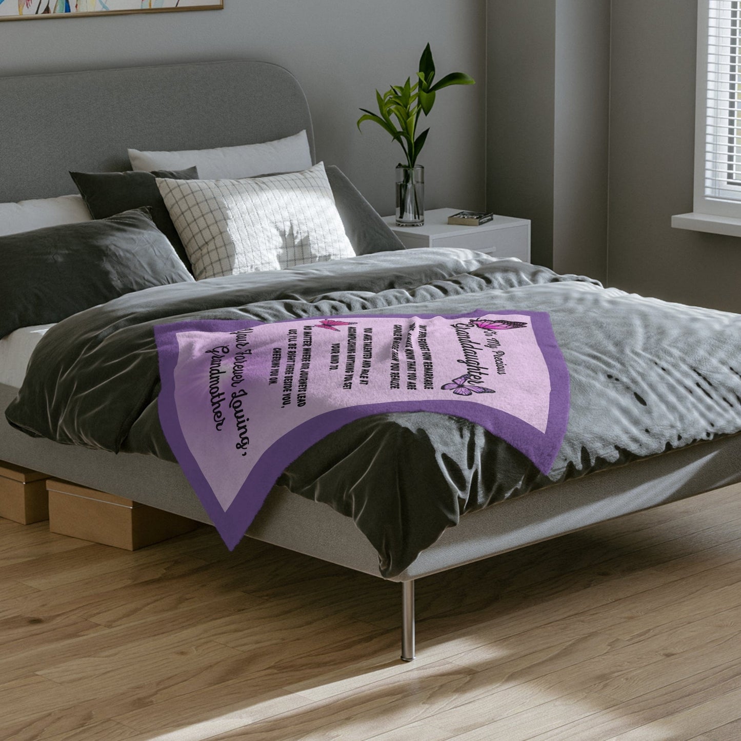 Granddaugter Gift | Throw Minky From Grandmother, Grandma, Birthday, Just Because
