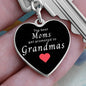 Grandma Gift | Grandmother Heart Keychain, Engraving Option, Best Grandma, From Grand kids, Birthday, Just Because