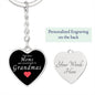 Grandma Gift | Grandmother Heart Keychain, Engraving Option, Best Grandma, From Grand kids, Birthday, Just Because