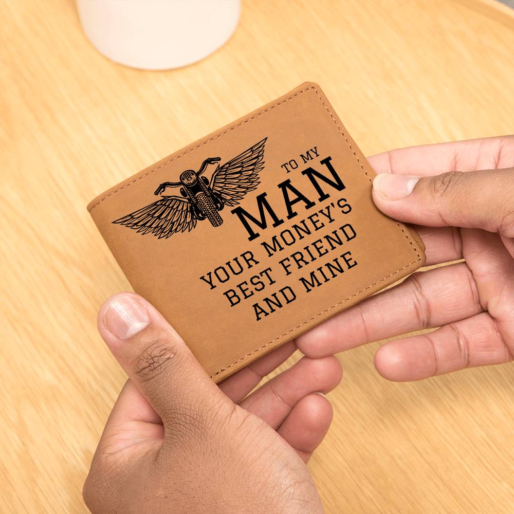 Mens Wallet | Leather Biker Motorcycle Wallet Gift For Him, Boyfriend, Husband, Birthday, Anniversary, Just Because