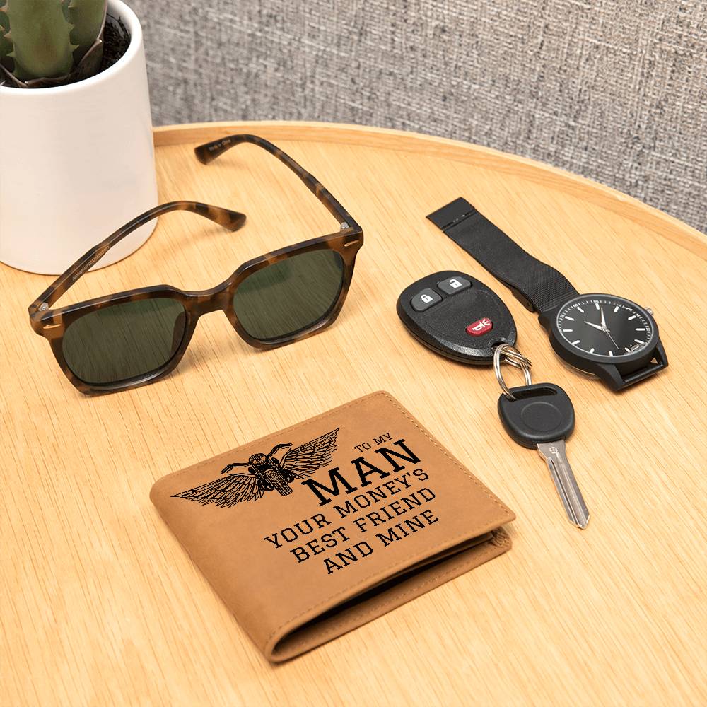 Mens Wallet | Leather Biker Motorcycle Wallet Gift For Him, Boyfriend, Husband, Birthday, Anniversary, Just Because