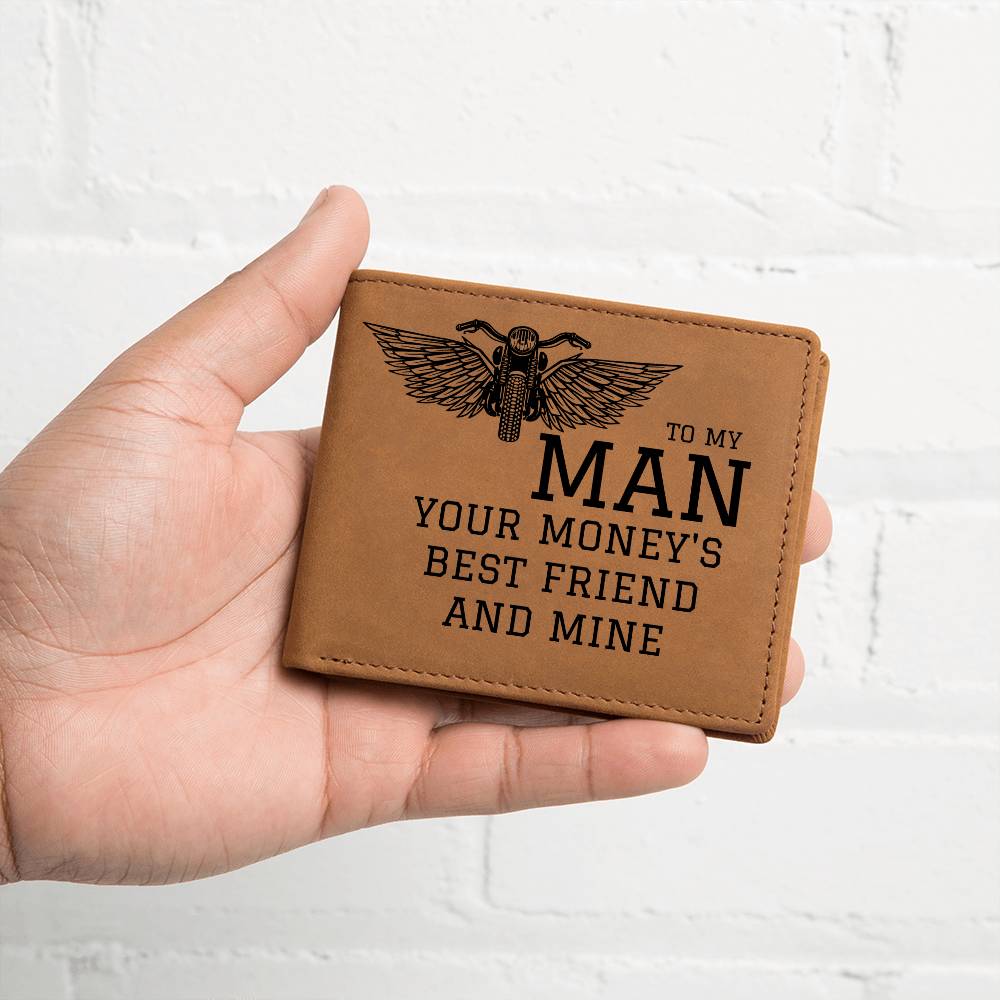 Mens Wallet | Leather Biker Motorcycle Wallet Gift For Him, Boyfriend, Husband, Birthday, Anniversary, Just Because