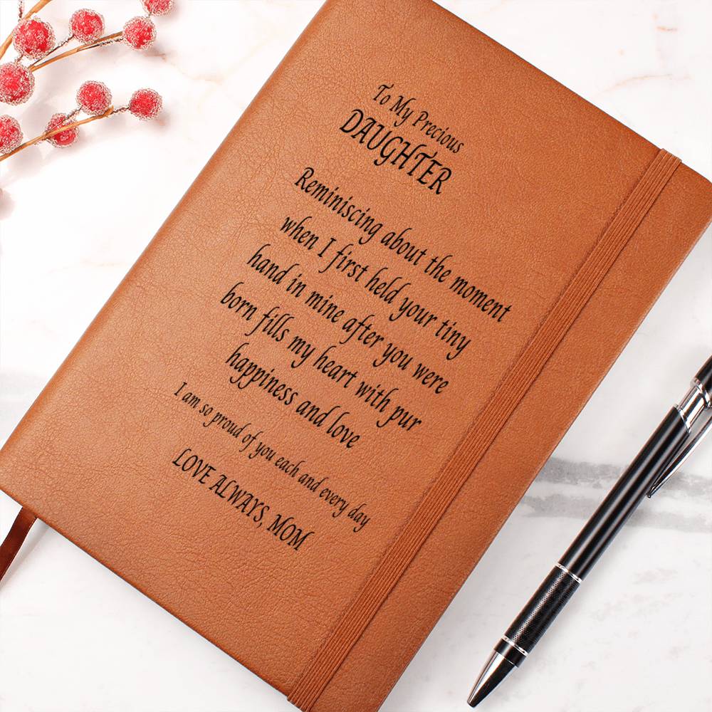 Daughter Gift | To Daughter from Mom, Vegan Leather Journal, Birthday, Just Because, Back To School