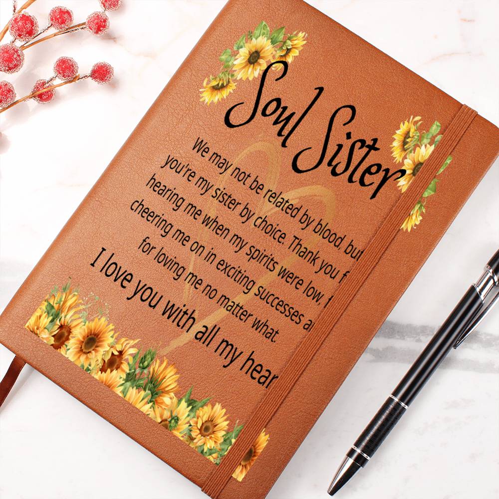 Soul Sister Gift | Un-Biological Sister, Vegan Leather Journal, Birthday, Just Because