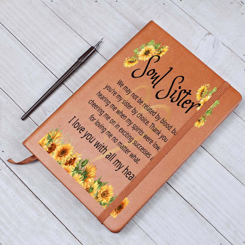 Soul Sister Gift | Un-Biological Sister, Vegan Leather Journal, Birthday, Just Because