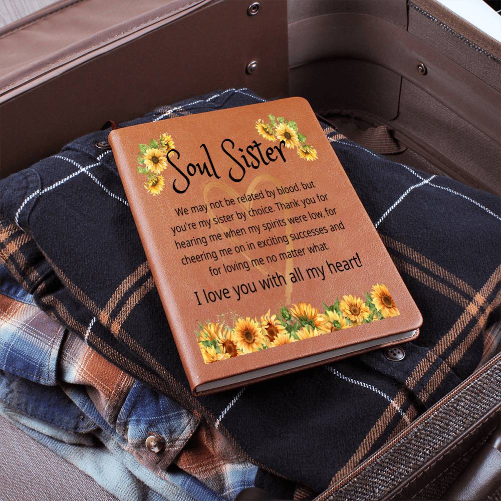 Soul Sister Gift | Un-Biological Sister, Vegan Leather Journal, Birthday, Just Because