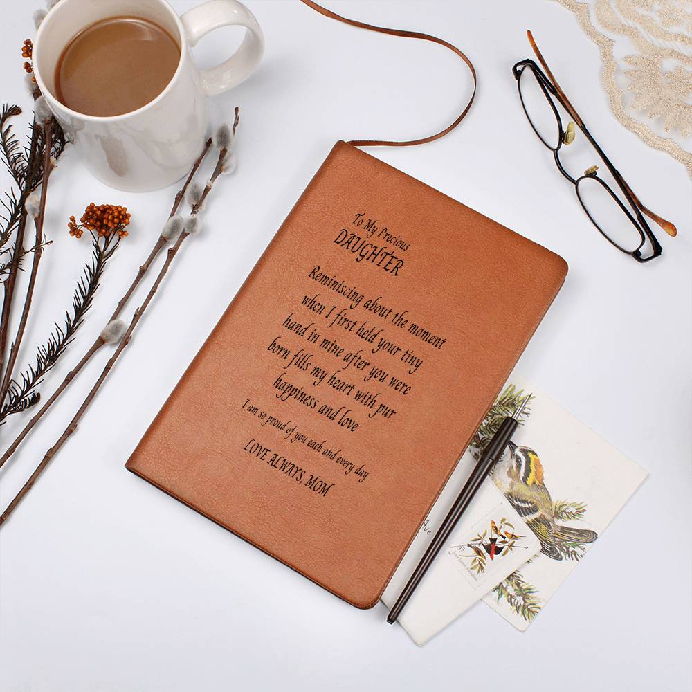 Daughter Gift | To Daughter from Mom, Vegan Leather Journal, Birthday, Just Because, Back To School