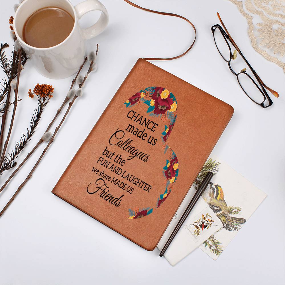 Best Friends Gift | Work Colleagues, Vegan Leather Journal, Birthday, Work Anniversary, Just Because