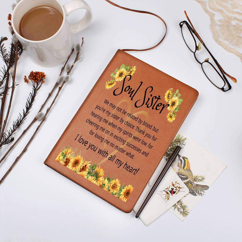 Soul Sister Gift | Un-Biological Sister, Vegan Leather Journal, Birthday, Just Because