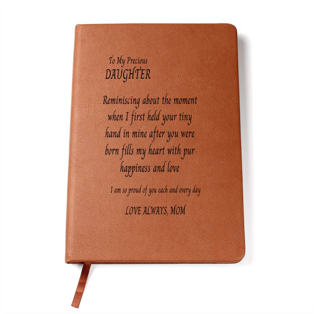 Daughter Gift | To Daughter from Mom, Vegan Leather Journal, Birthday, Just Because, Back To School