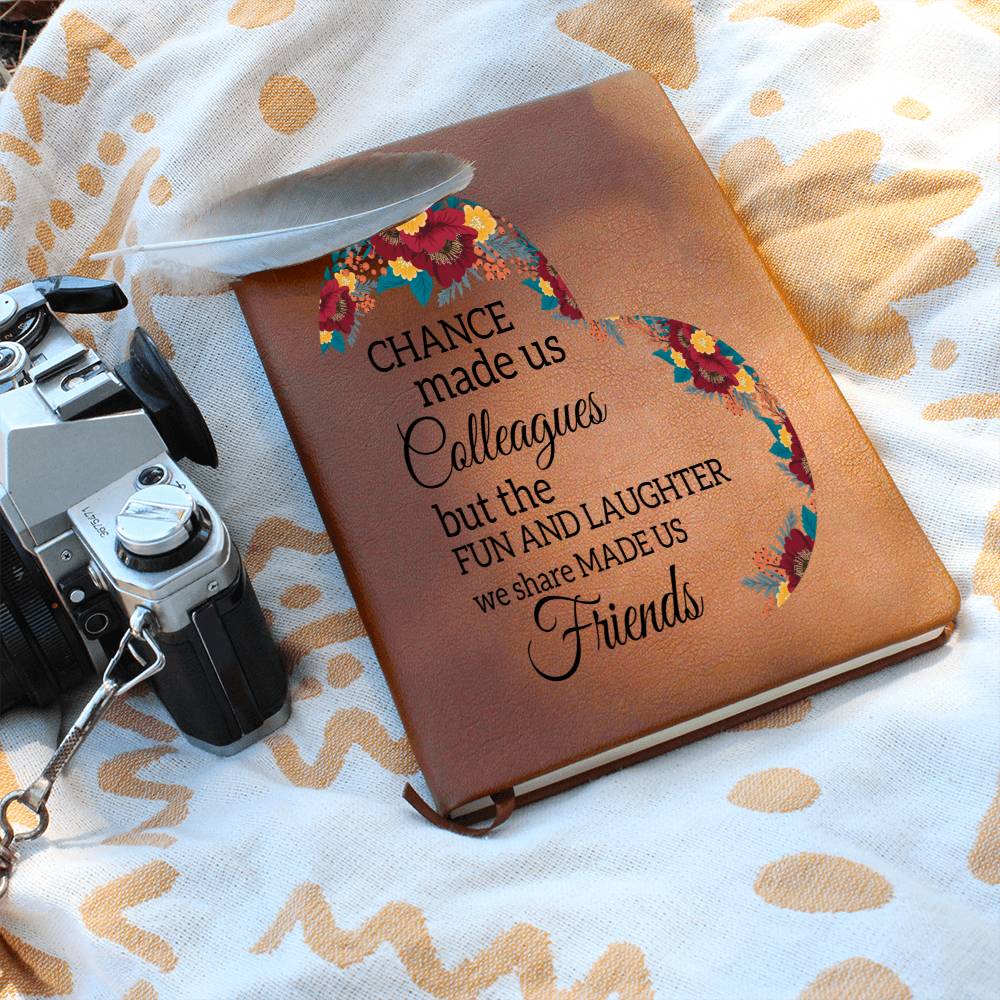 Best Friends Gift | Work Colleagues, Vegan Leather Journal, Birthday, Work Anniversary, Just Because