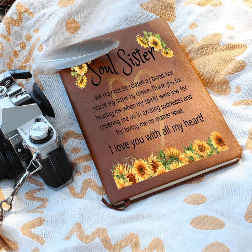 Soul Sister Gift | Un-Biological Sister, Vegan Leather Journal, Birthday, Just Because