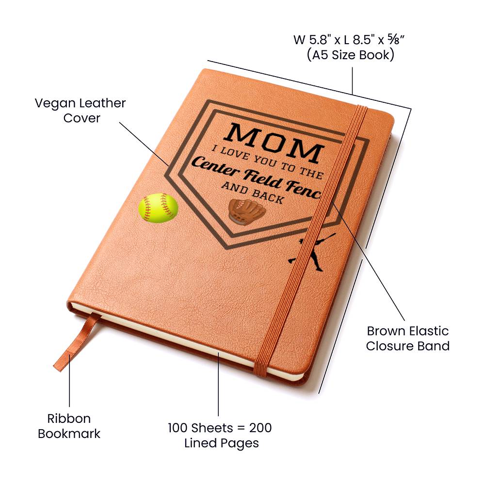 Mom Gift | Journal For My Mother, Softball Mom, Sports fan, From Kids, Vegan Leather, Birthday, Just Because