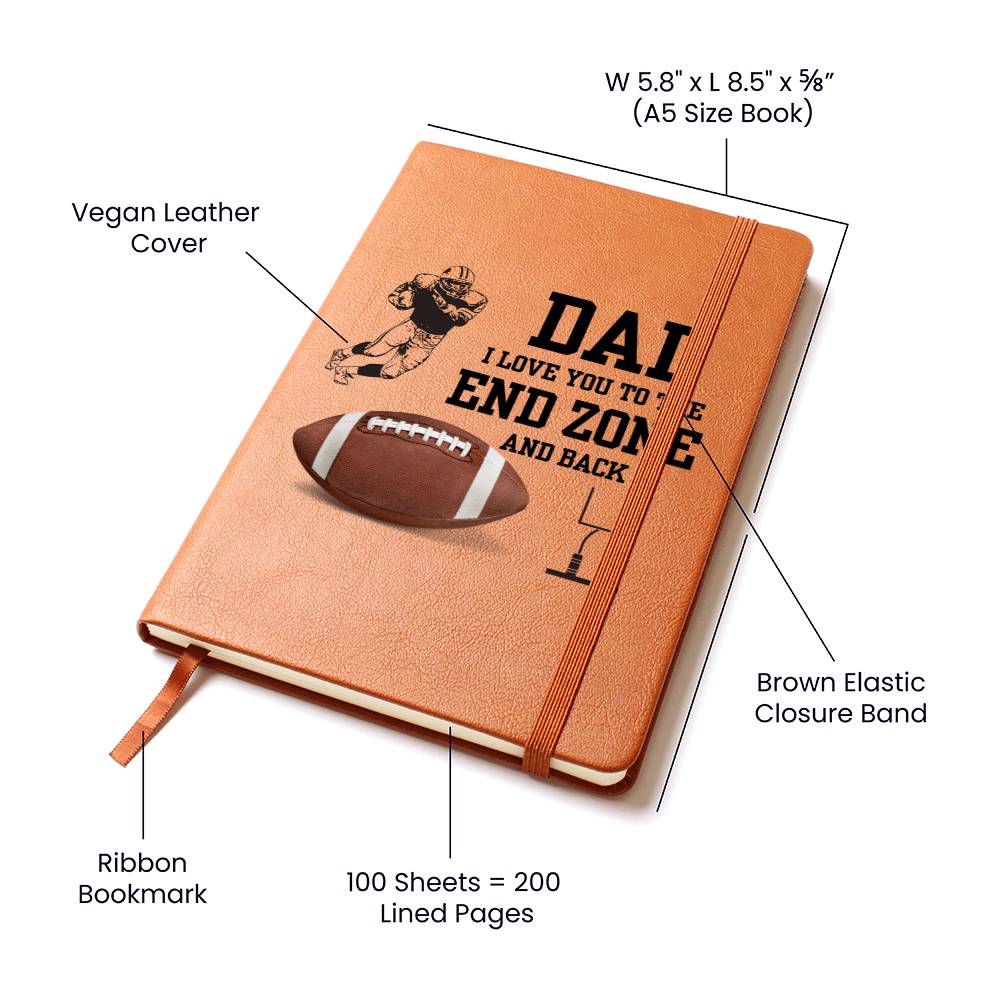 Dad Gift | Journal For My Father, Football Fan, From kids,, Vegan Leather, Birthday, Just Because