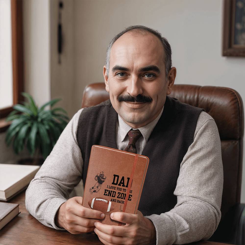 Dad Gift | Journal For My Father, Football Fan, From kids,, Vegan Leather, Birthday, Just Because