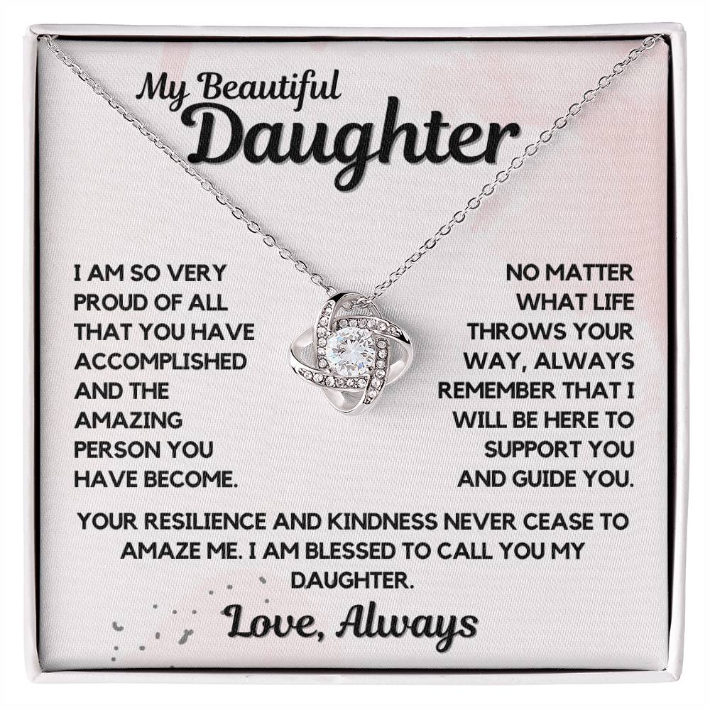 To My Daughter | Love Mom, Dad, Necklace, Birthday, Wedding Day, Graduation, Or Just Because