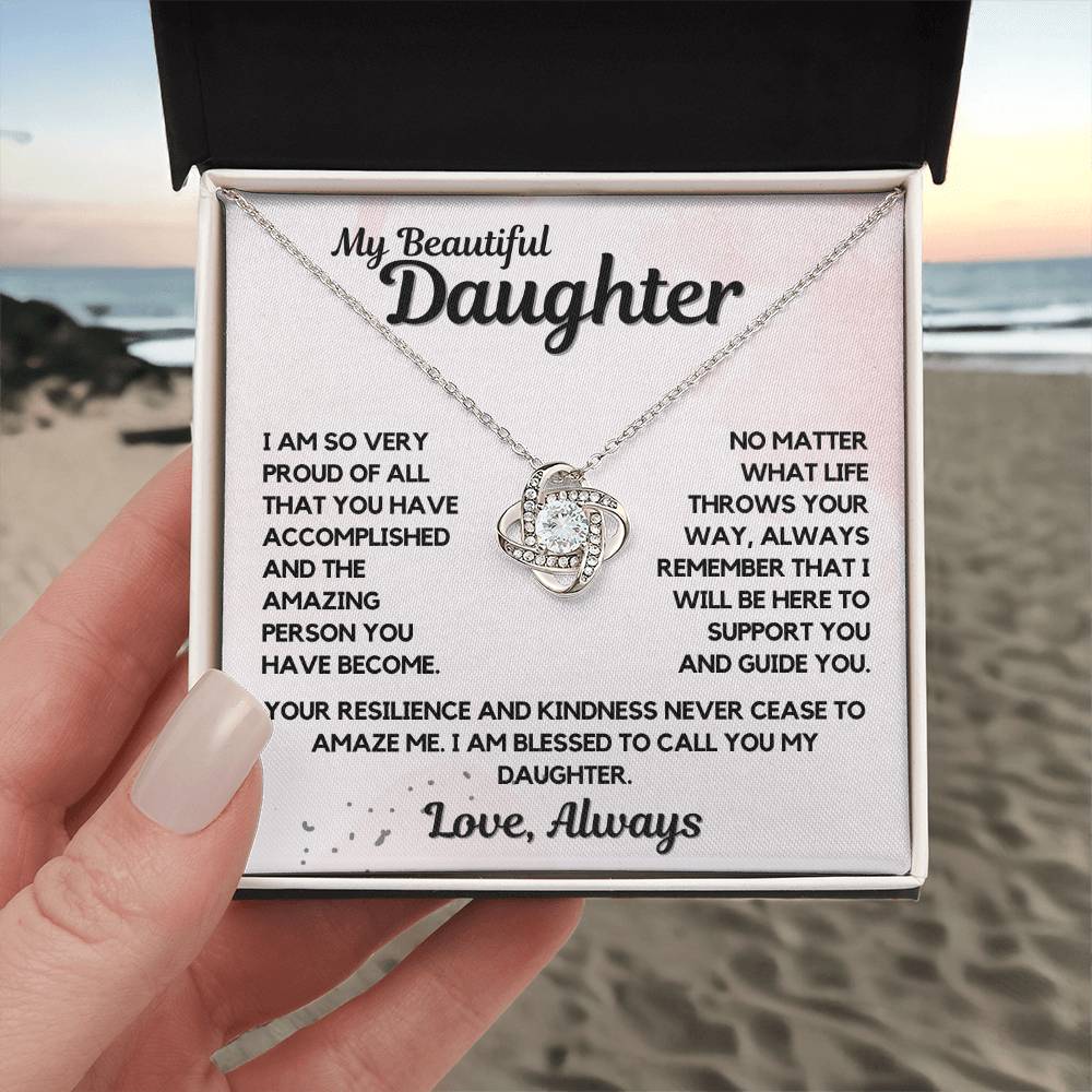 To My Daughter | Love Mom, Dad, Necklace, Birthday, Wedding Day, Graduation, Or Just Because