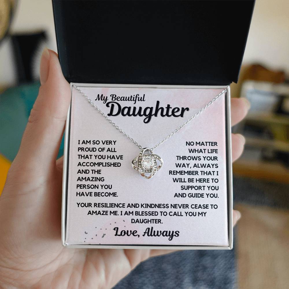 To My Daughter | Love Mom, Dad, Necklace, Birthday, Wedding Day, Graduation, Or Just Because