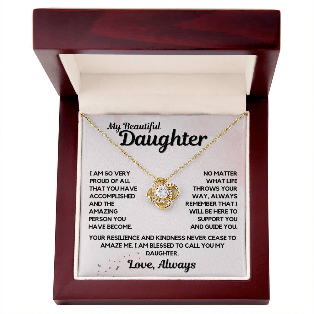 To My Daughter | Love Mom, Dad, Necklace, Birthday, Wedding Day, Graduation, Or Just Because