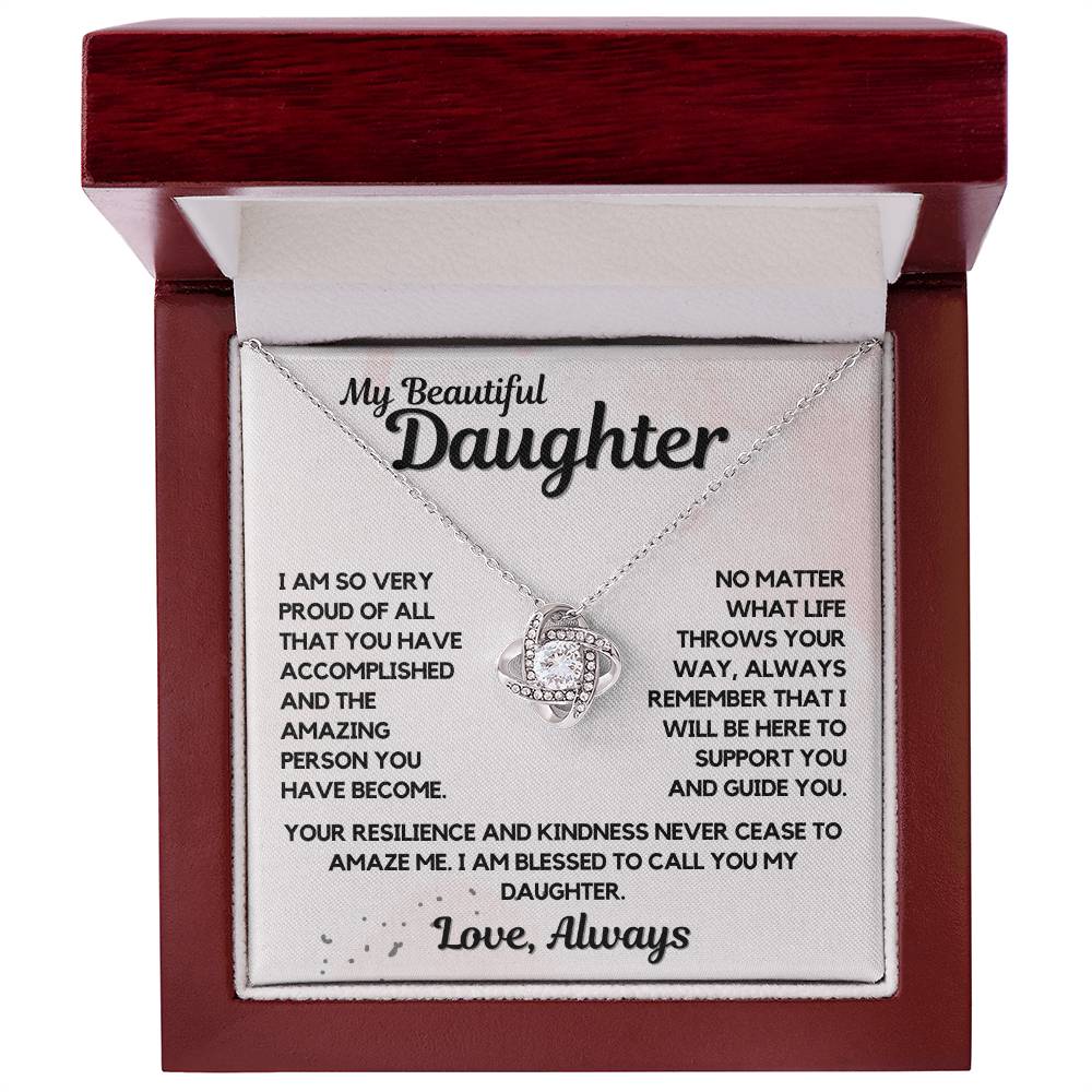 To My Daughter | Love Mom, Dad, Necklace, Birthday, Wedding Day, Graduation, Or Just Because