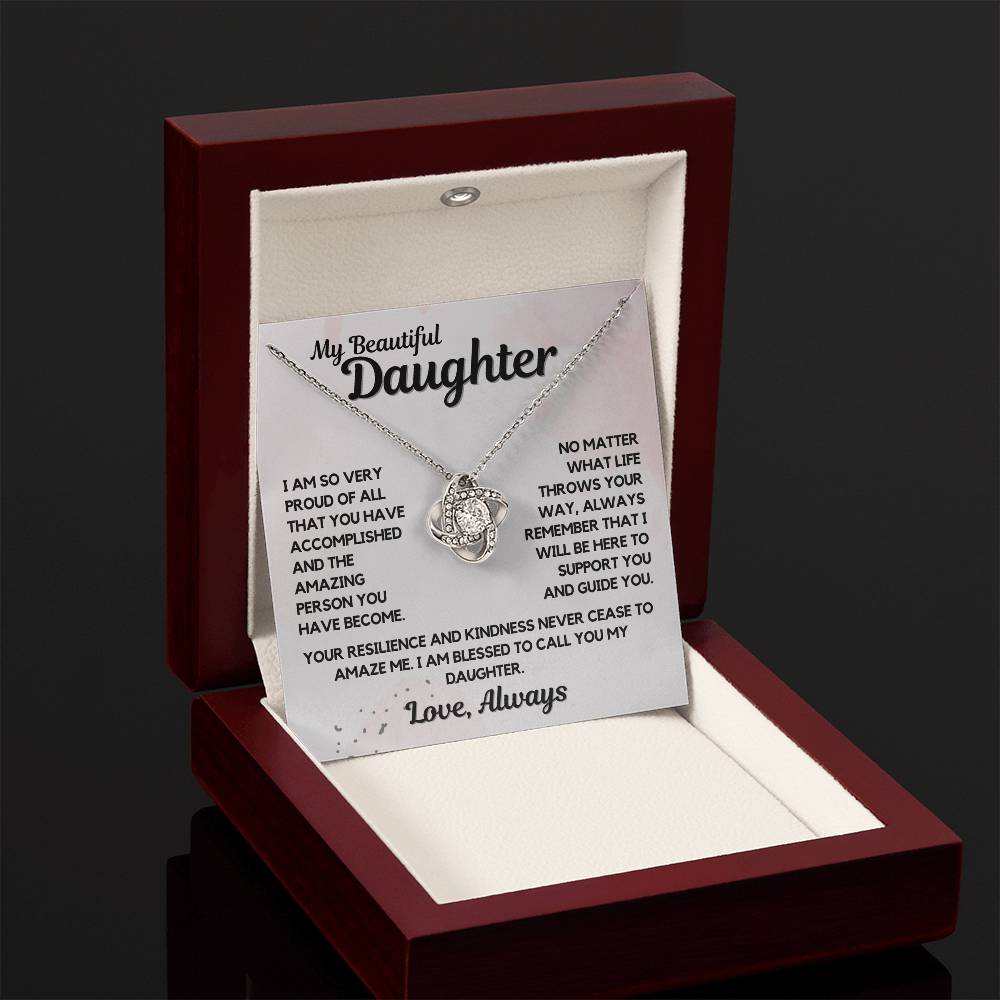 To My Daughter | Love Mom, Dad, Necklace, Birthday, Wedding Day, Graduation, Or Just Because