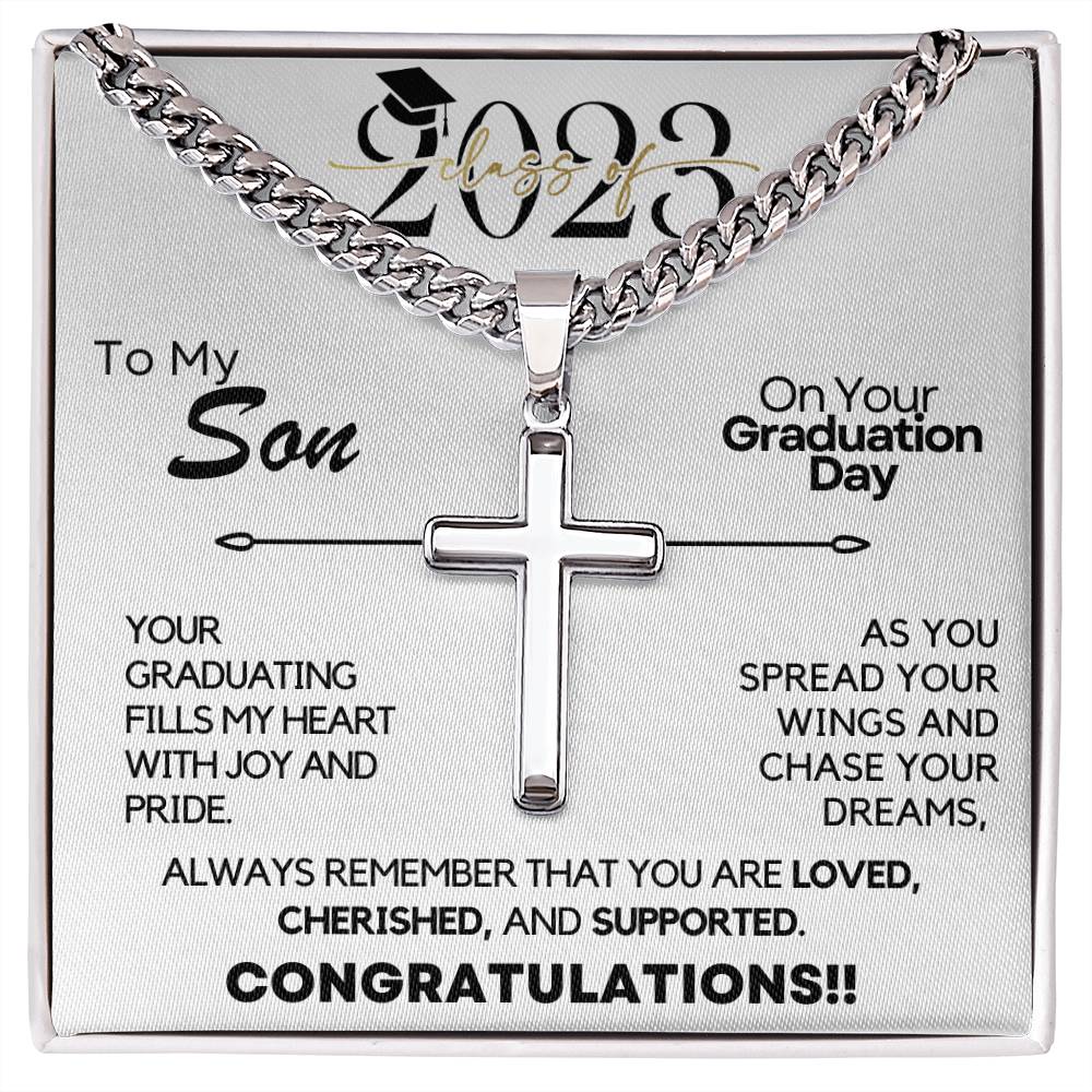Graduation Gift For Son | Class of 2023, Congratulations, Cross Necklace, Accomplishment