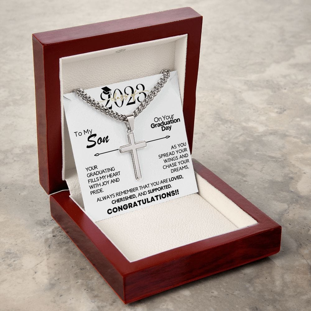 Graduation Gift For Son | Class of 2023, Congratulations, Cross Necklace, Accomplishment