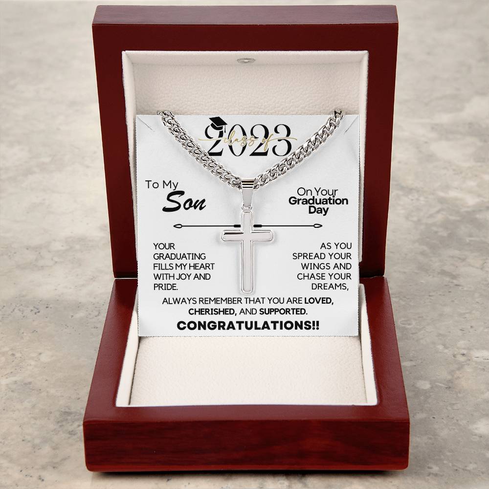 Graduation Gift For Son | Class of 2023, Congratulations, Cross Necklace, Accomplishment