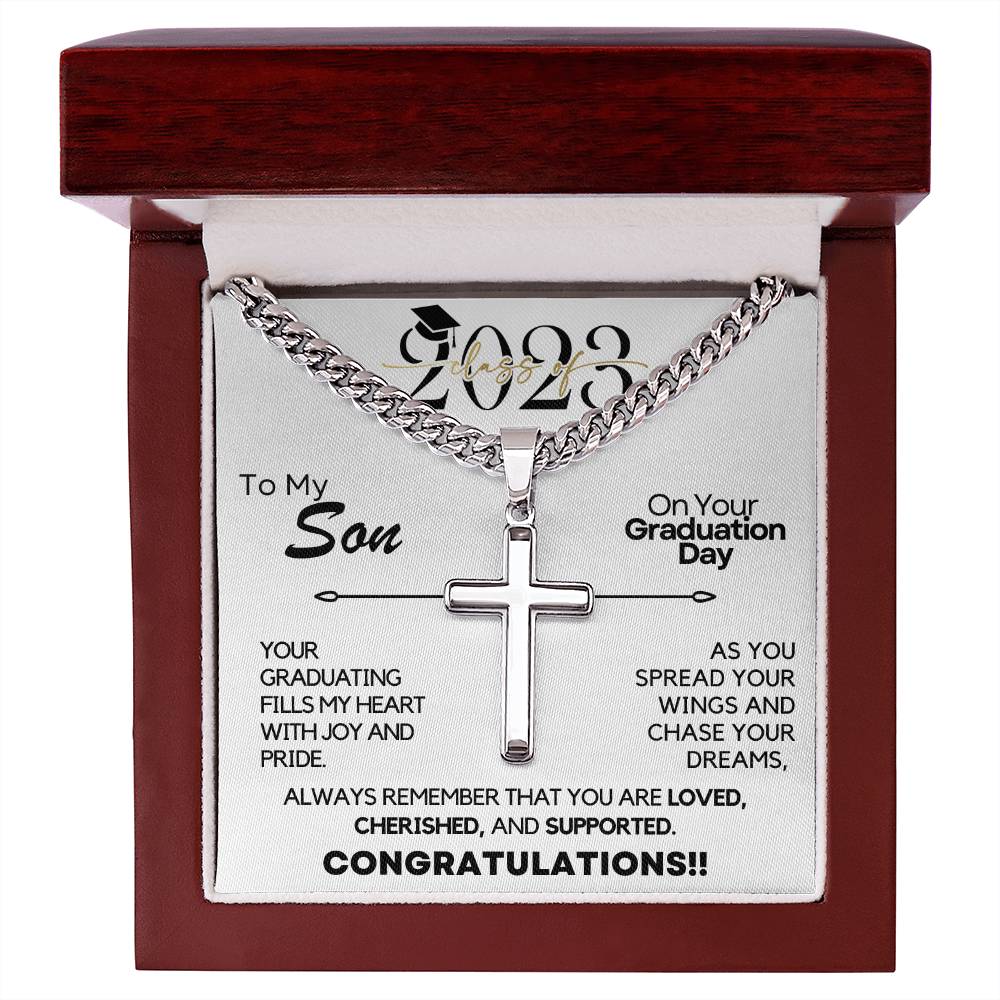 Graduation Gift For Son | Class of 2023, Congratulations, Cross Necklace, Accomplishment