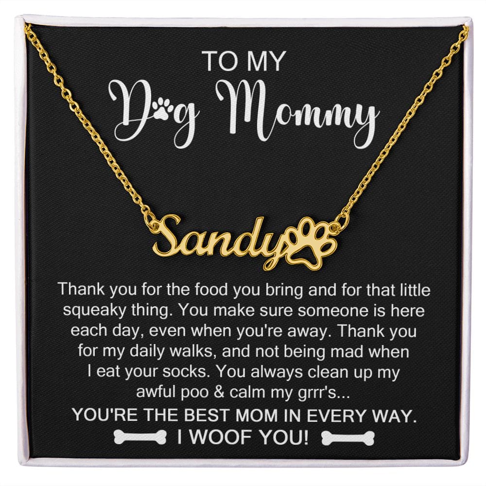 Dog Mom Gift | Personalized Name Necklace with Paw Print, God Lover, Mommy, Mothers Day Birthday