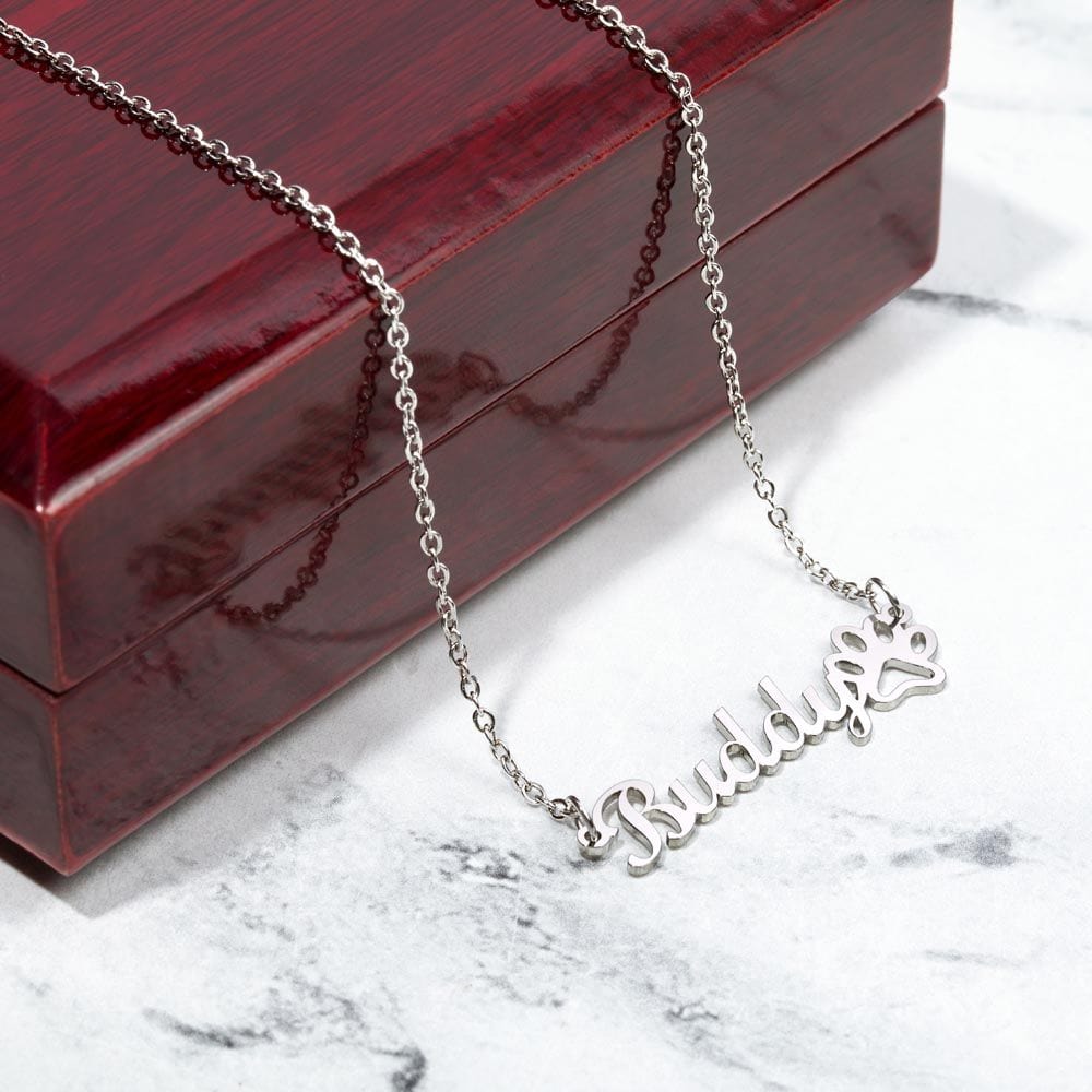 Dog Mom Gift | Personalized Name Necklace with Paw Print, God Lover, Mommy, Mothers Day Birthday