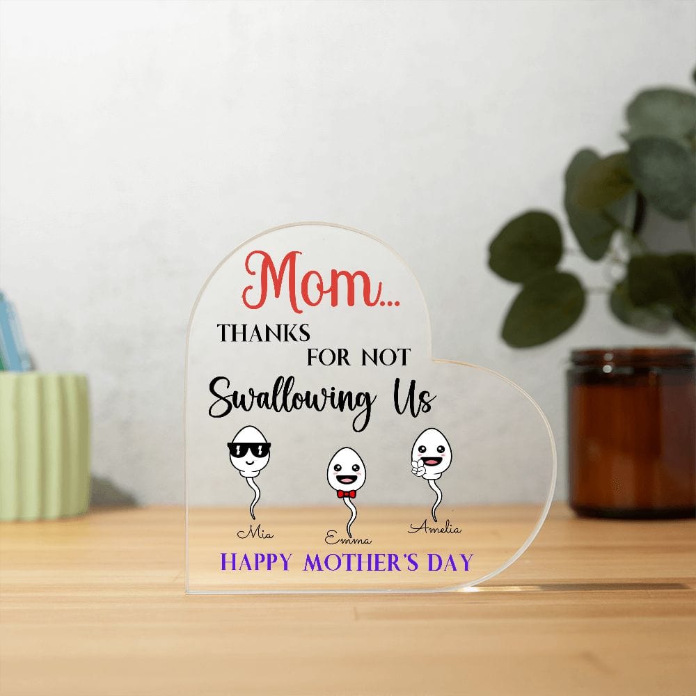 Mom Gift | Personalized Name Acrylic Plaque, Humor Funny Mothers Day Gift