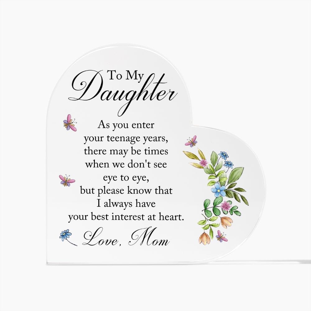 Daughter Gift | From Mom, Acrylic Heart Plaque, Graduation, Birthday, Just Because