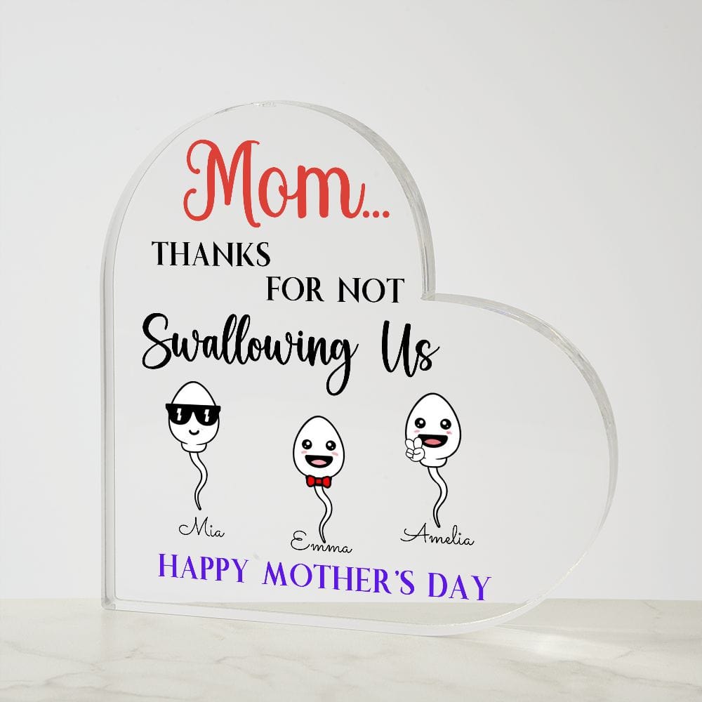 Mom Gift | Personalized Name Acrylic Plaque, Humor Funny Mothers Day Gift