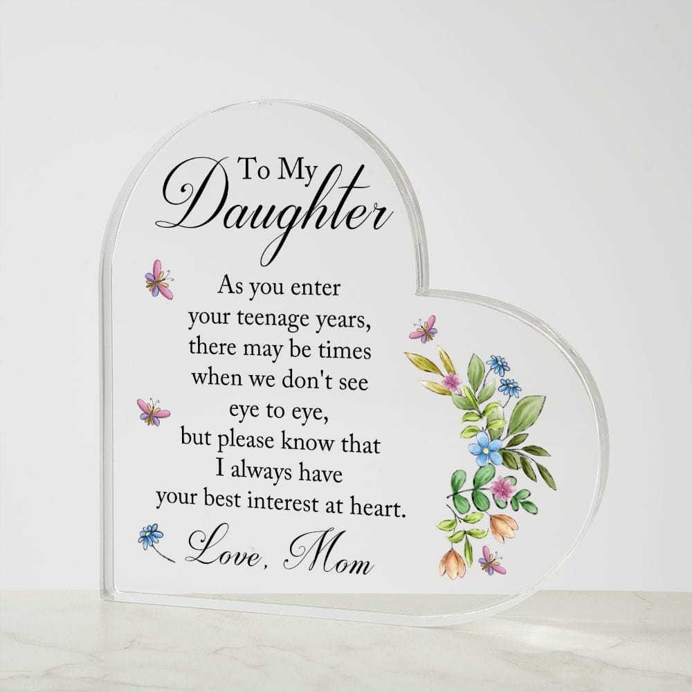 Daughter Gift | From Mom, Acrylic Heart Plaque, Graduation, Birthday, Just Because