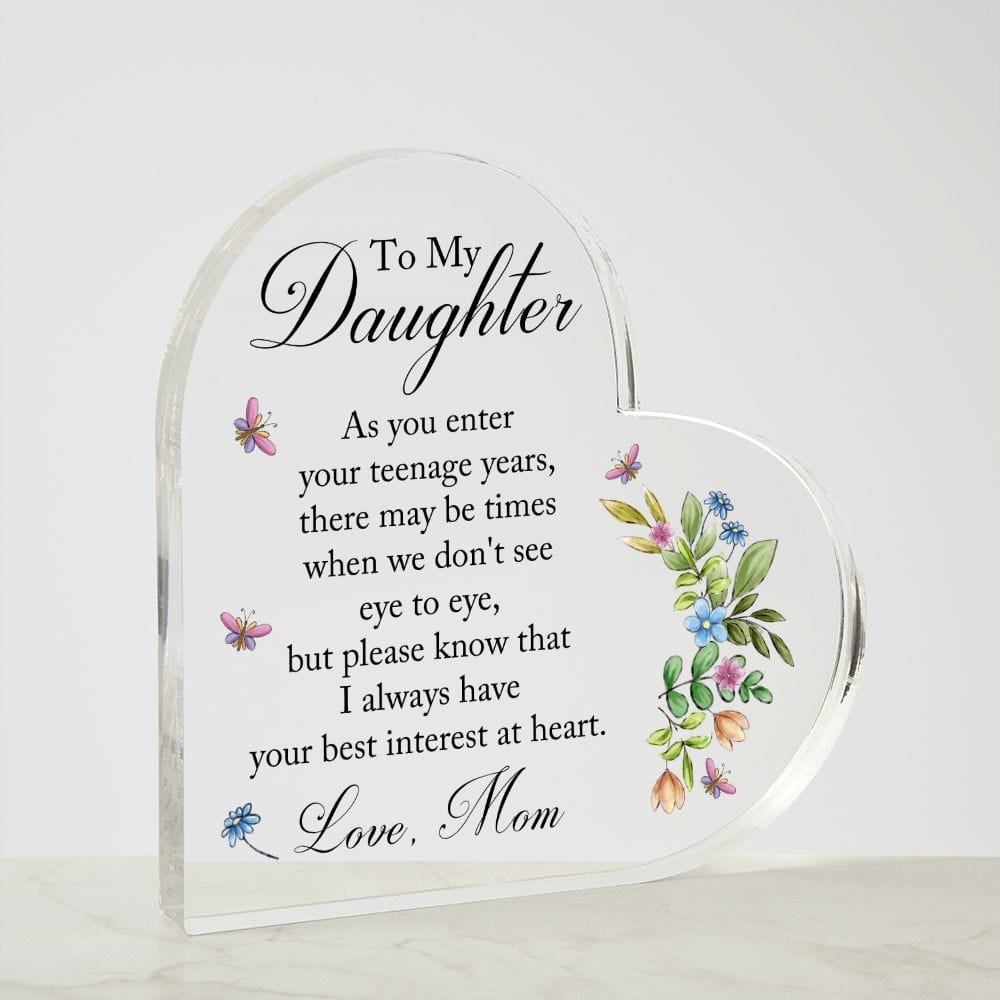 Daughter Gift | From Mom, Acrylic Heart Plaque, Graduation, Birthday, Just Because