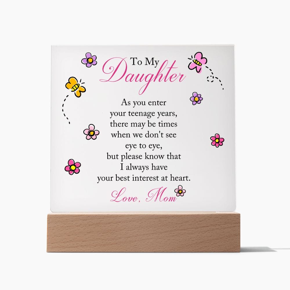 Daughter Gift | Acrylic Plaque From Mom, Color Changing Light Up Option, Birthday, Graduation, Just Because