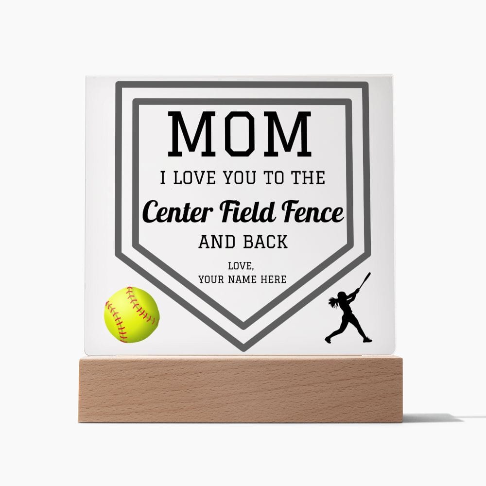 Mom Gift | Softball Mom Personalized, Acrylic Plaque, Color changing LED Option, Birthday,