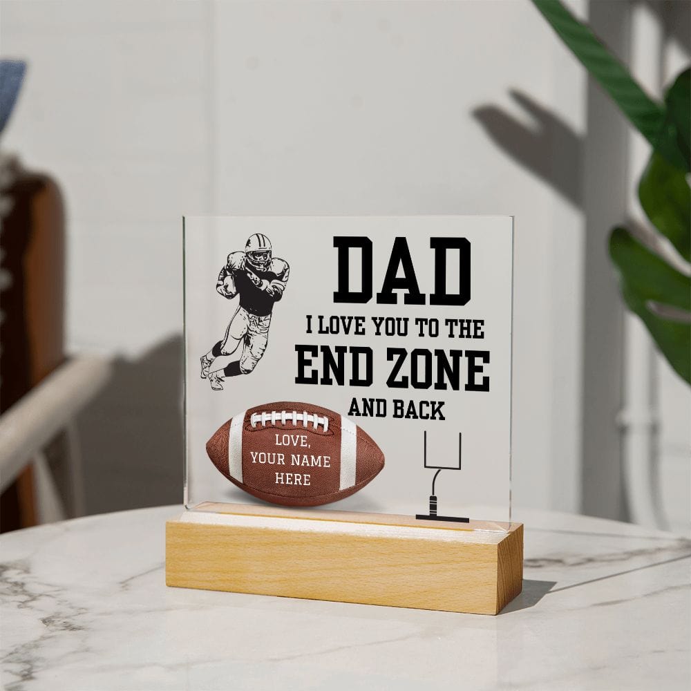 Dad Gift | Football Fan Dad, Personalized Name, Color Changing Light Up Option, fathers Day, Birthday