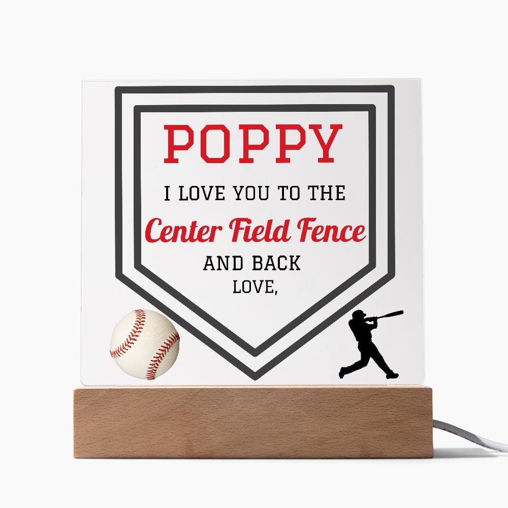 Gift For Poppy | Personalized Sign Off, Acrylic With LED Option, Fathers Day