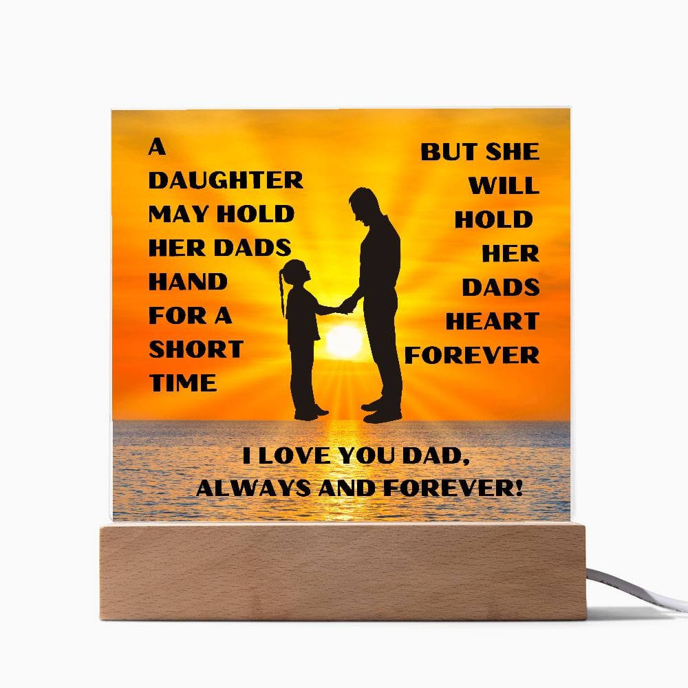 Gift For Dad | From Daughter, Love Forever, Acrylic With LED Light Option, Fathers Day, Birthday