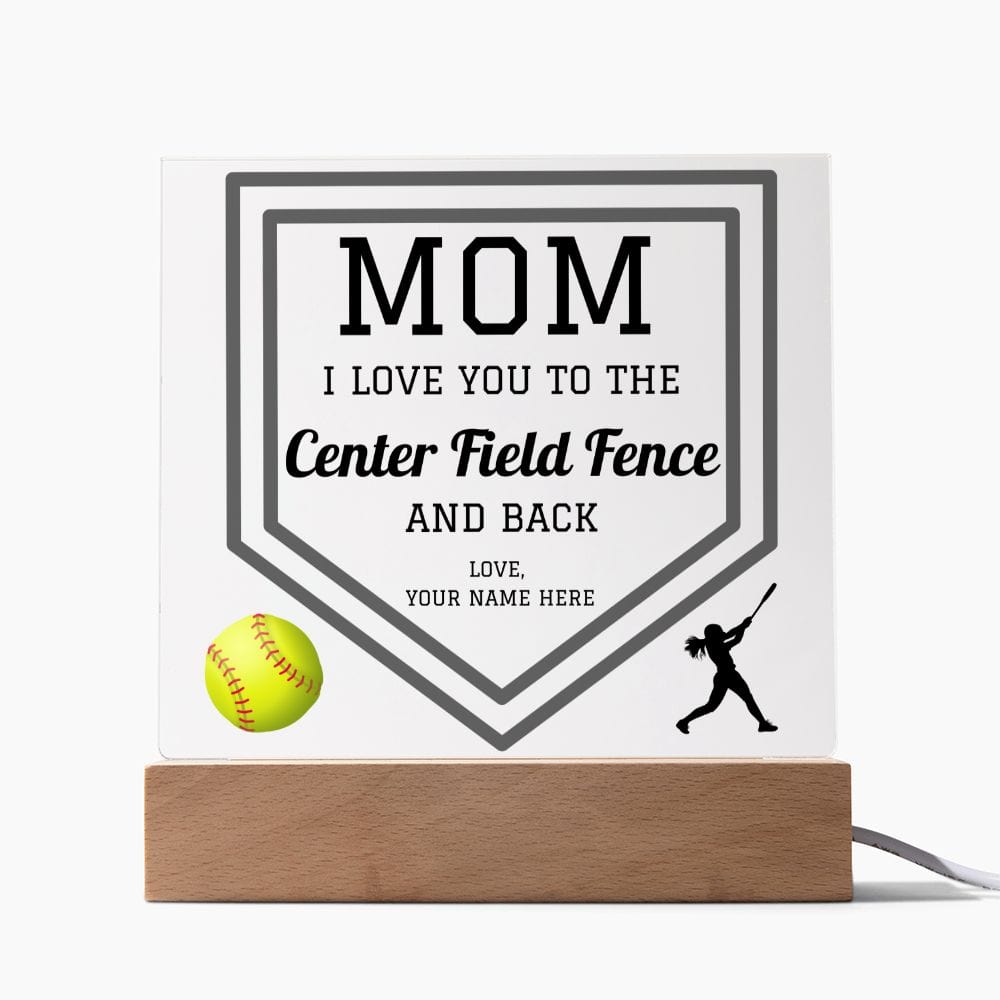 Mom Gift | Softball Mom Personalized, Acrylic Plaque, Color changing LED Option, Birthday,