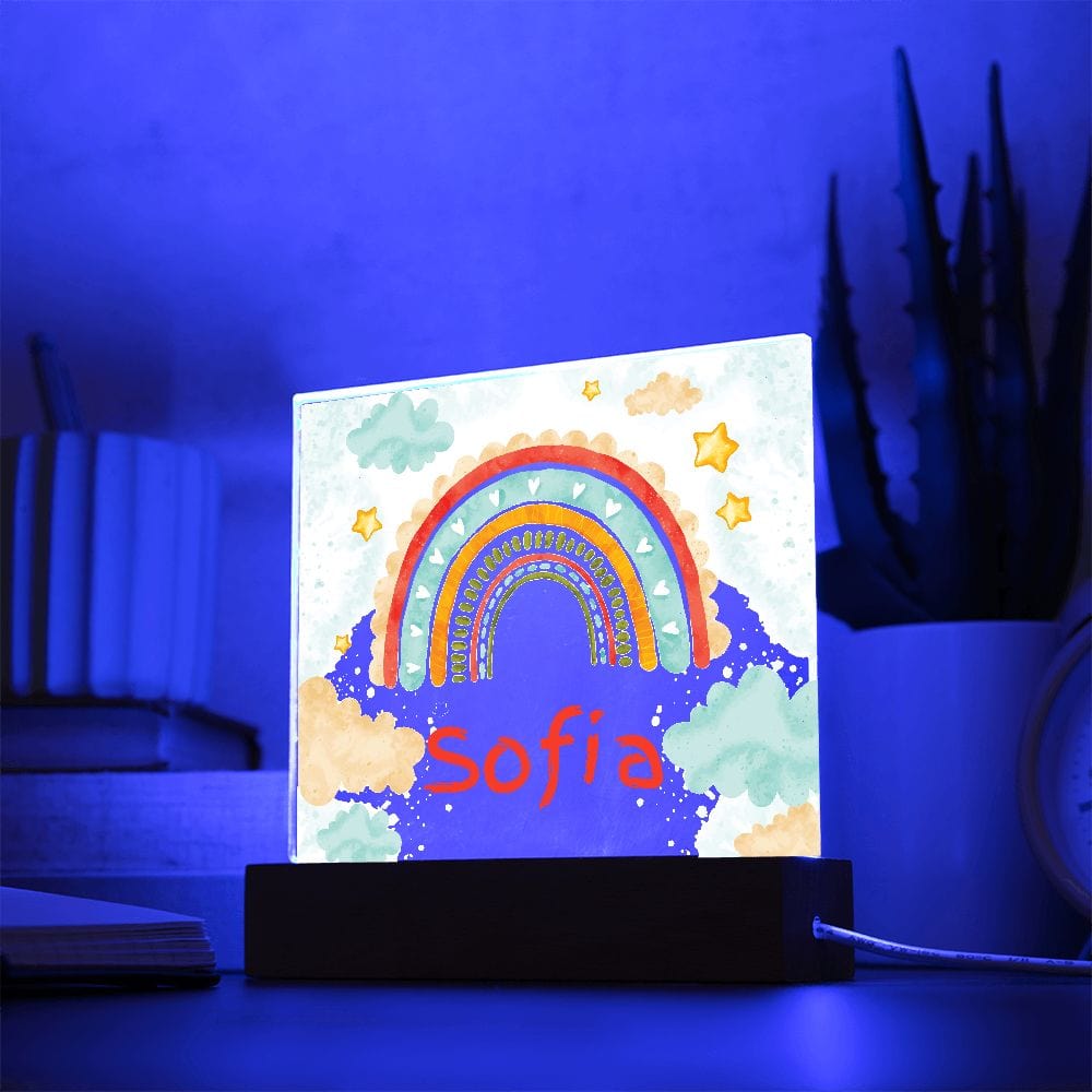 Night Lights | Personalized Name Gift, Kids Room Decor,, LED Light Up Option Acrylic, Rainbows