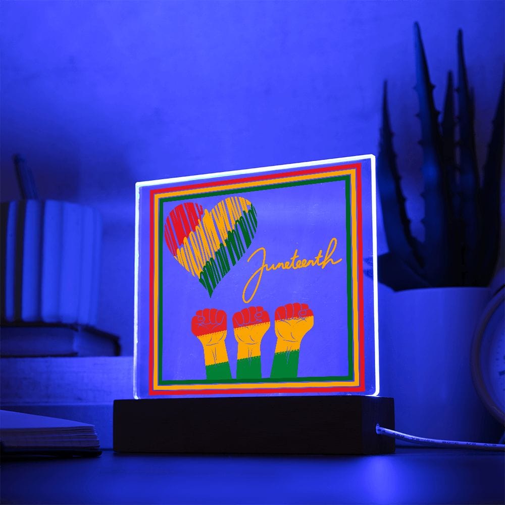 Juneteenth | Celebrate Freedom, Acrylic Plaque With LED Option, Gift For Mom or Dad, Family, Embrace Unite
