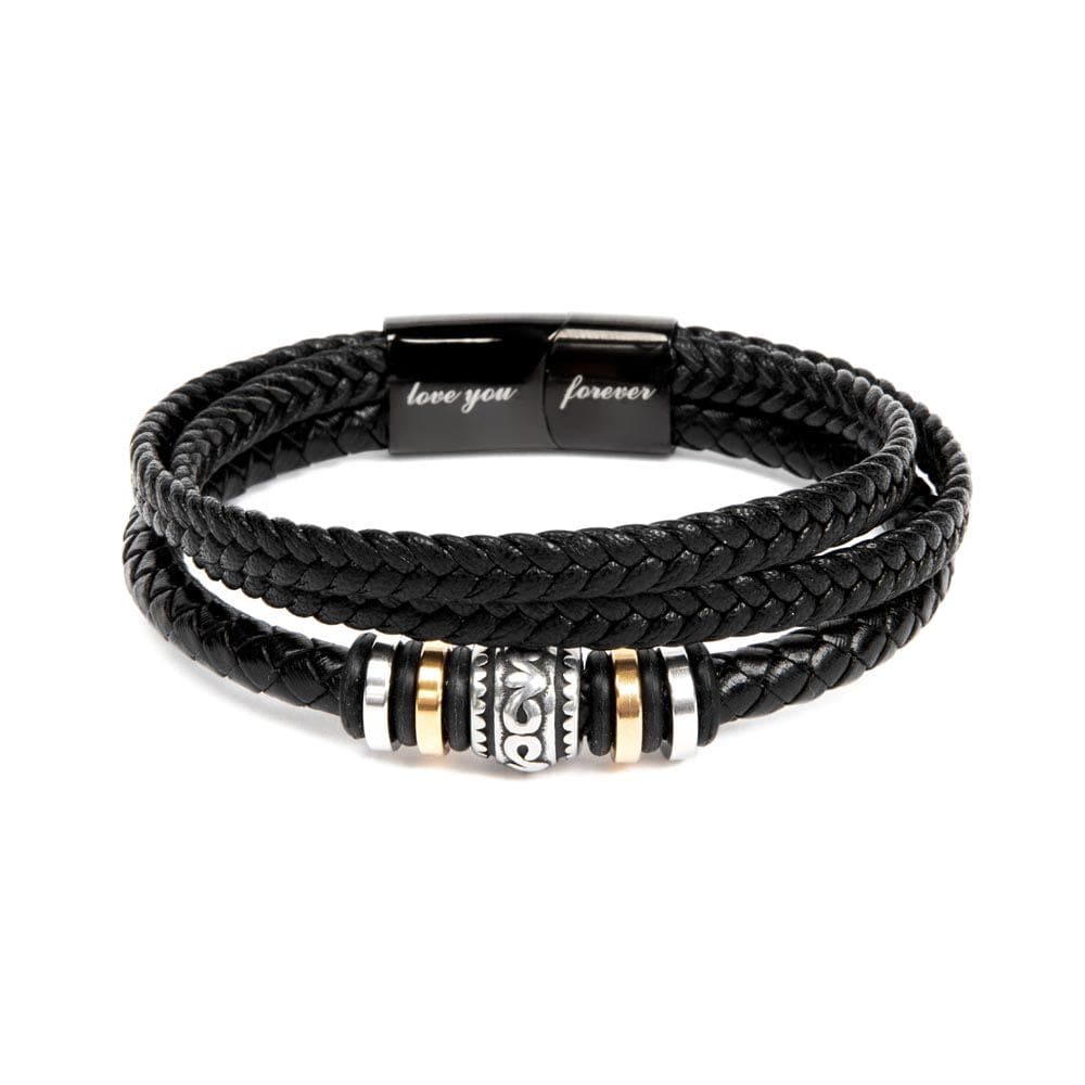 Son In Law Gift | From Mother In Law or Father In Law, Silver Beaded Vegan Leather, Bracelet, Wedding gift, Birthday Gift, Future Son-In-Law