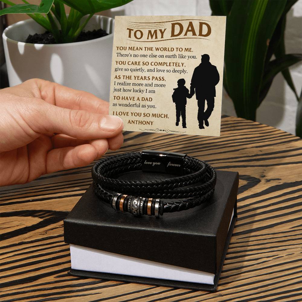 dad custom bracelet from son